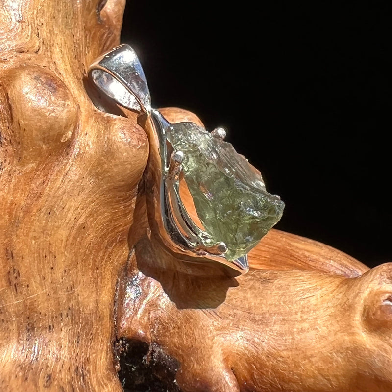 Moldavite Pendant Silver Sterling Natural #2472-Moldavite Life