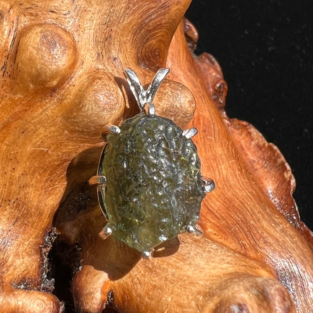 Moldavite Pendant Sterling Silver #2578-Moldavite Life