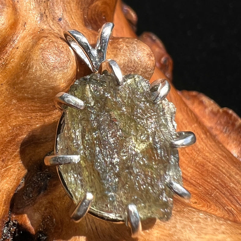 Moldavite Pendant Sterling Silver #2580-Moldavite Life