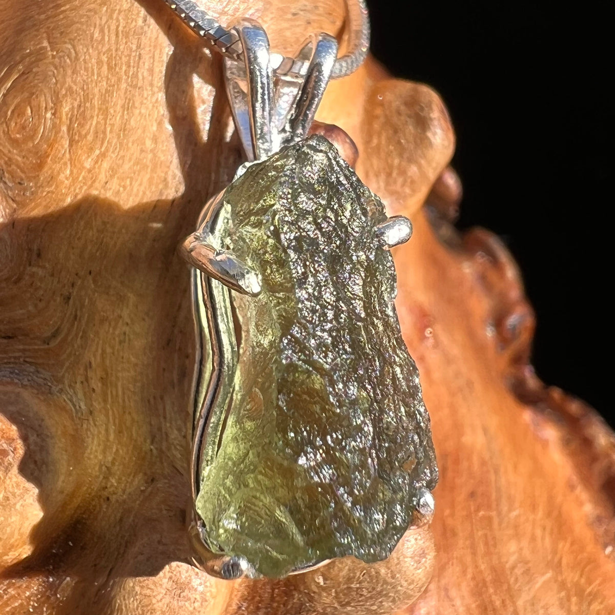 Moldavite Pendant Sterling Silver #3160-Moldavite Life