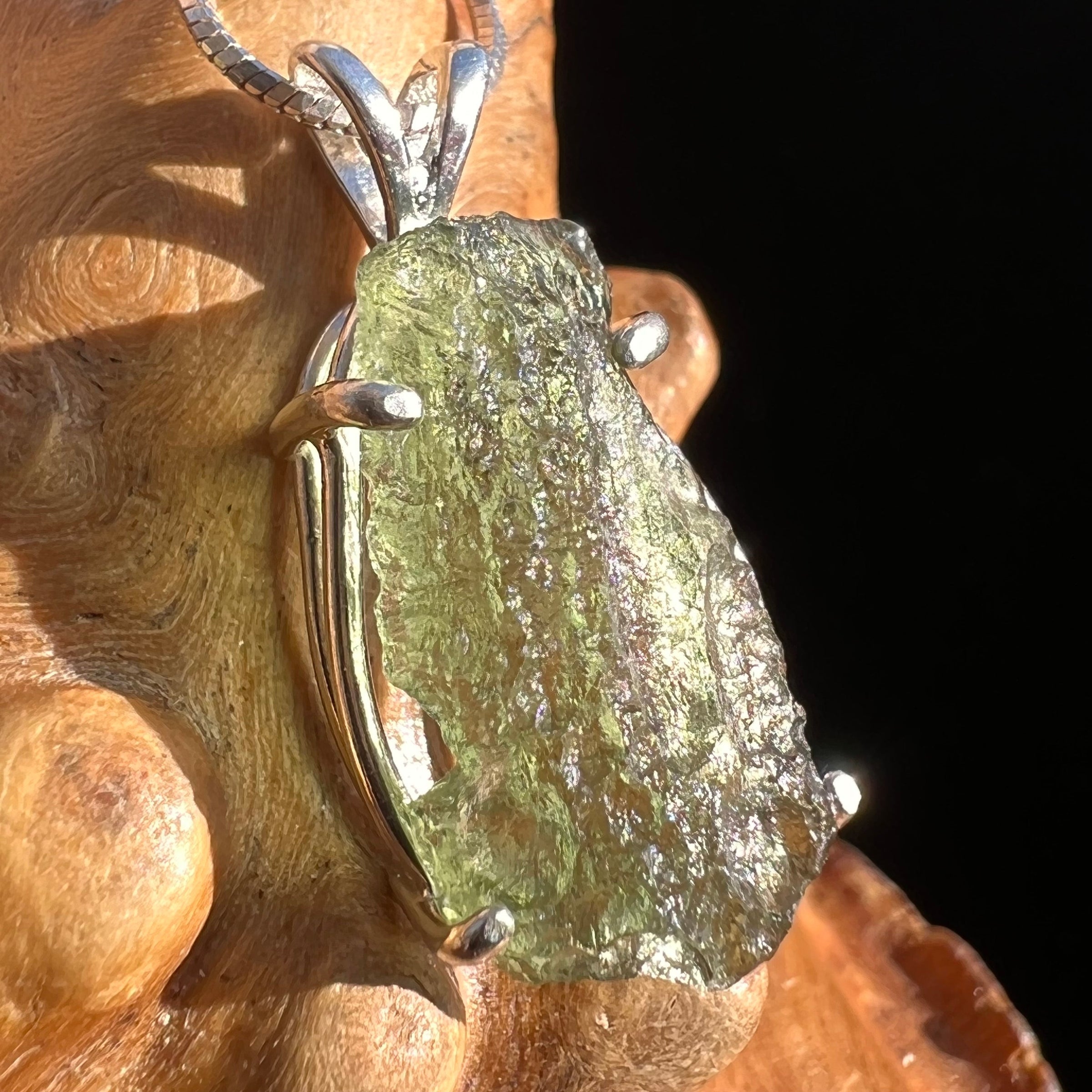 Moldavite Pendant Sterling Silver #3163-Moldavite Life