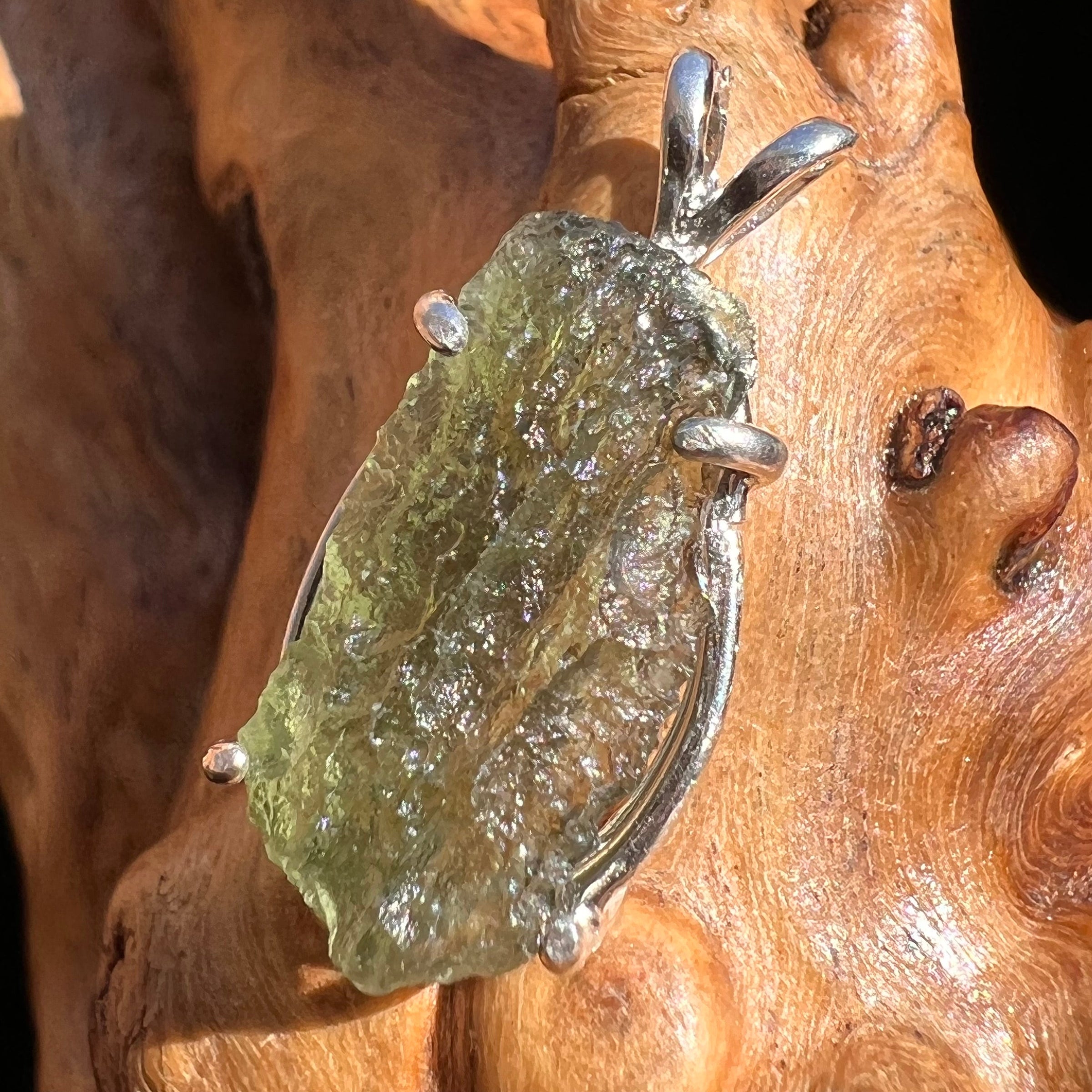 Moldavite Pendant Sterling Silver #3163-Moldavite Life