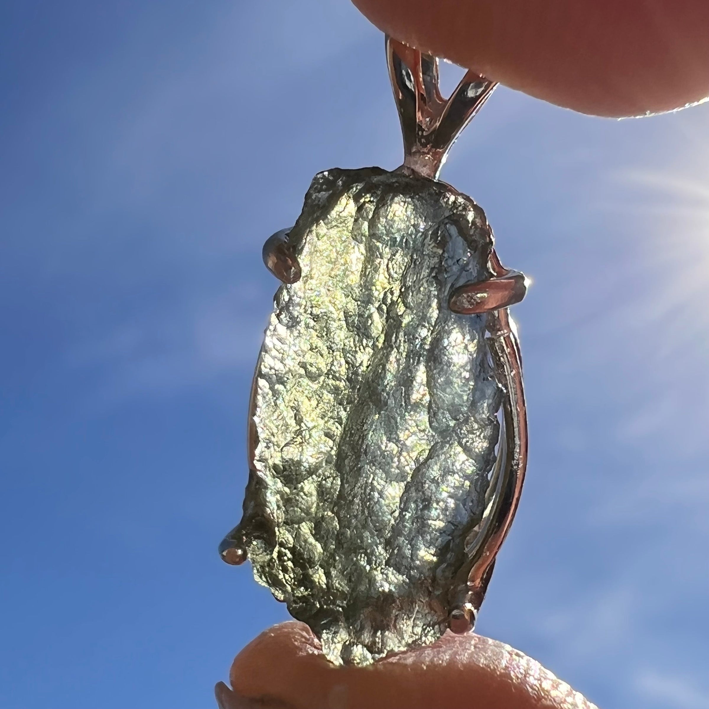 Moldavite Pendant Sterling Silver #3163-Moldavite Life