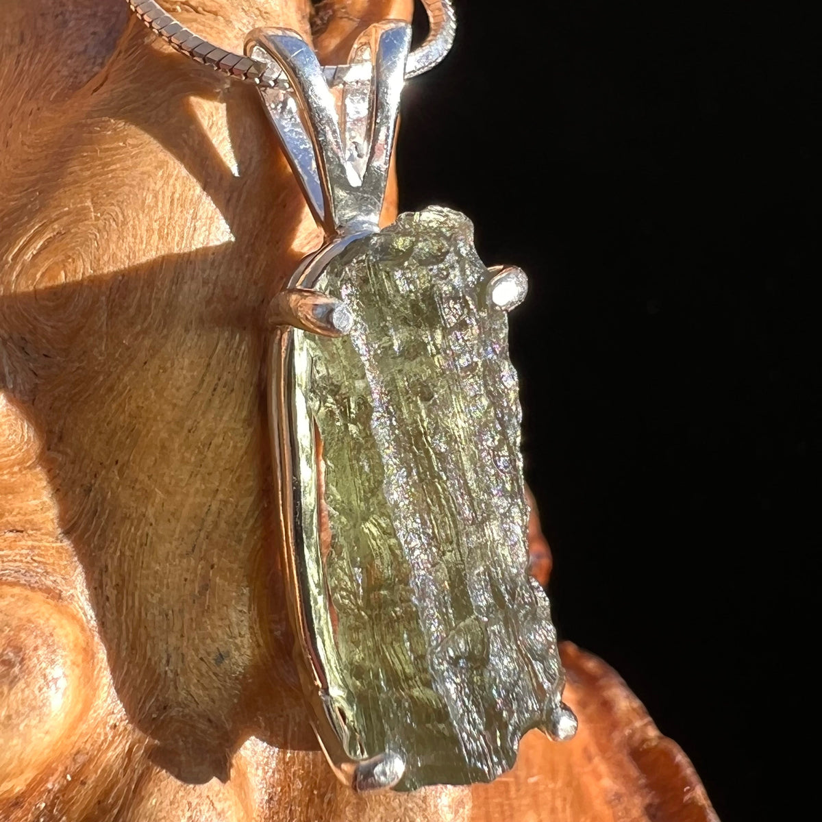 Moldavite Pendant Sterling Silver #3164-Moldavite Life