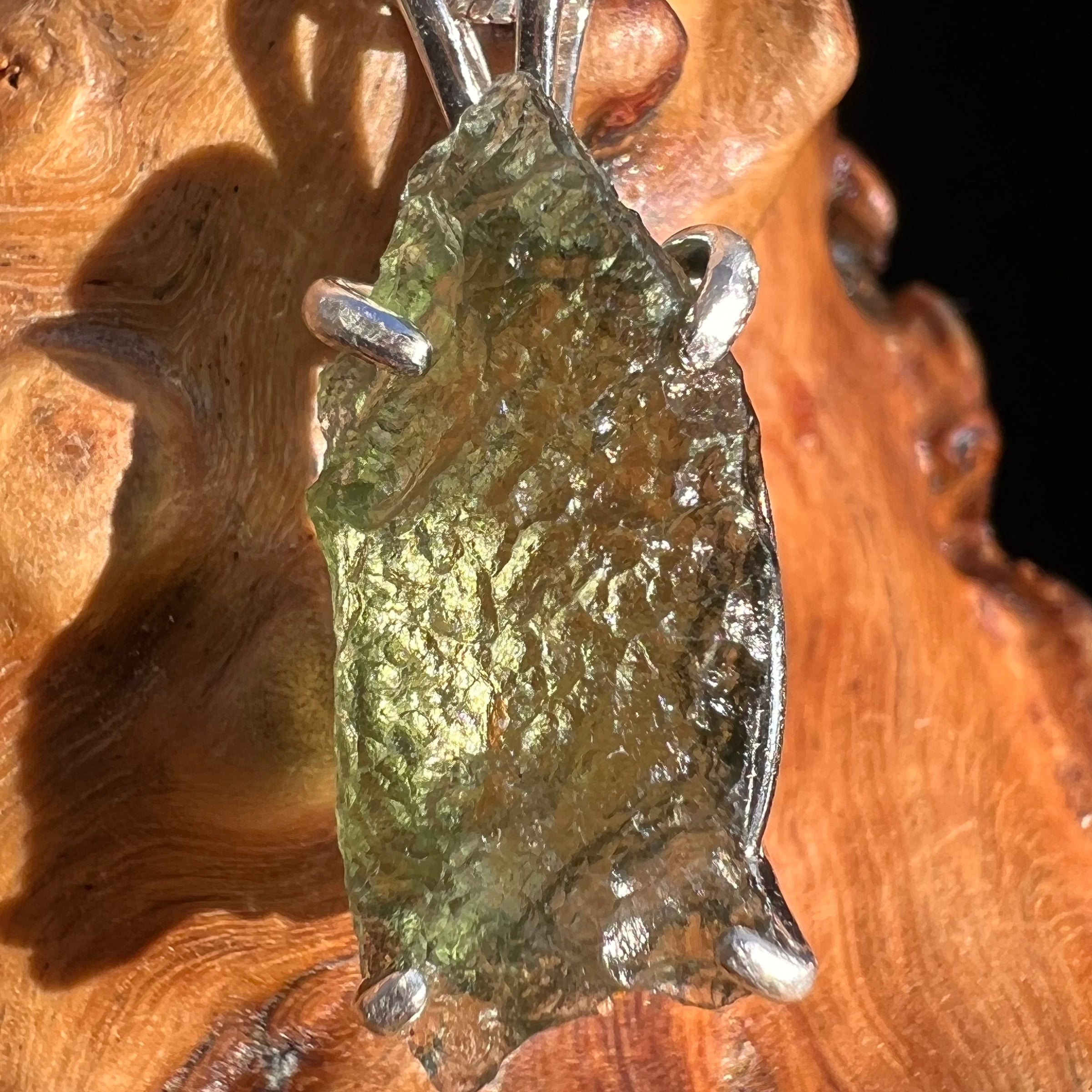 Moldavite Pendant Sterling Silver #3165-Moldavite Life