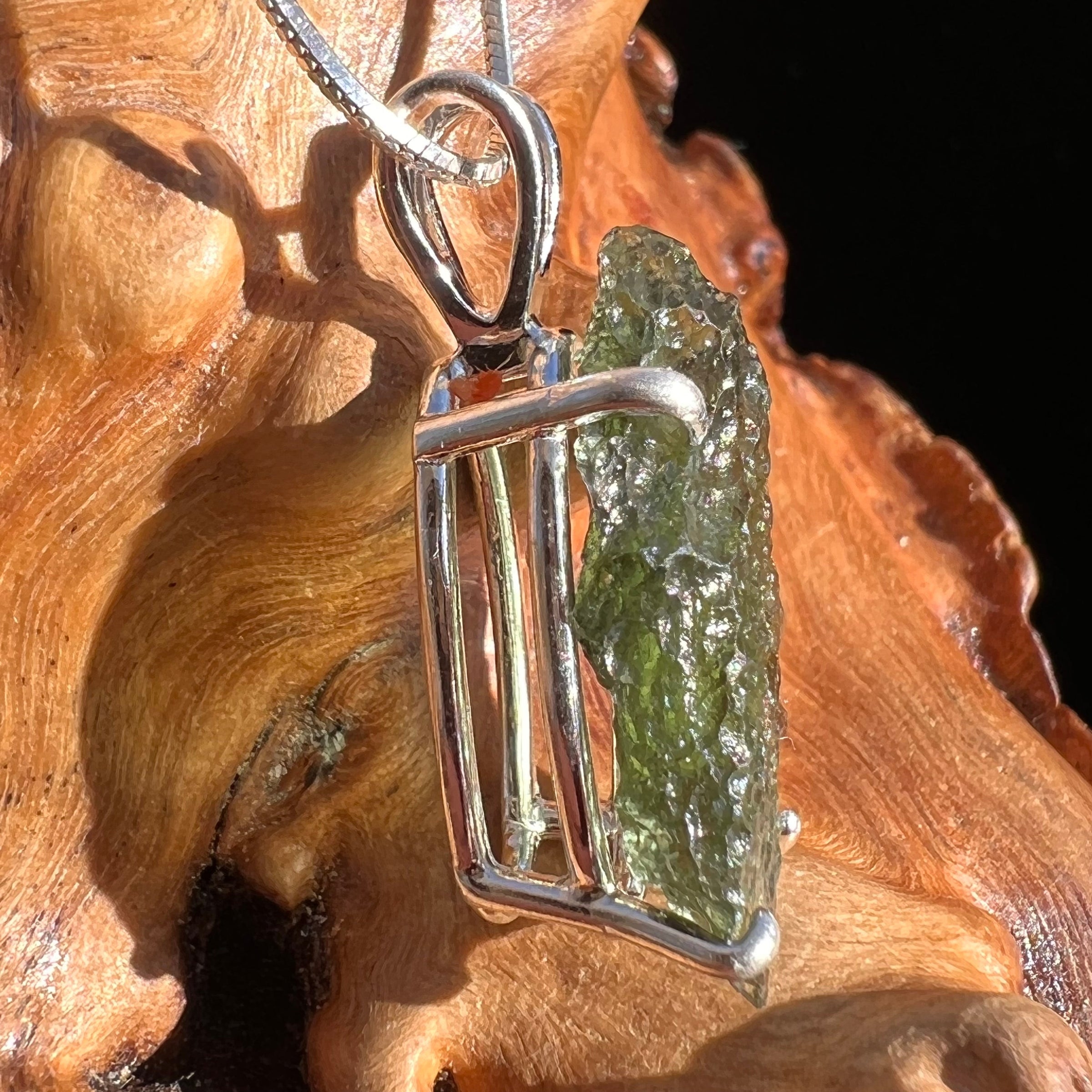 Moldavite Pendant Sterling Silver #3165-Moldavite Life