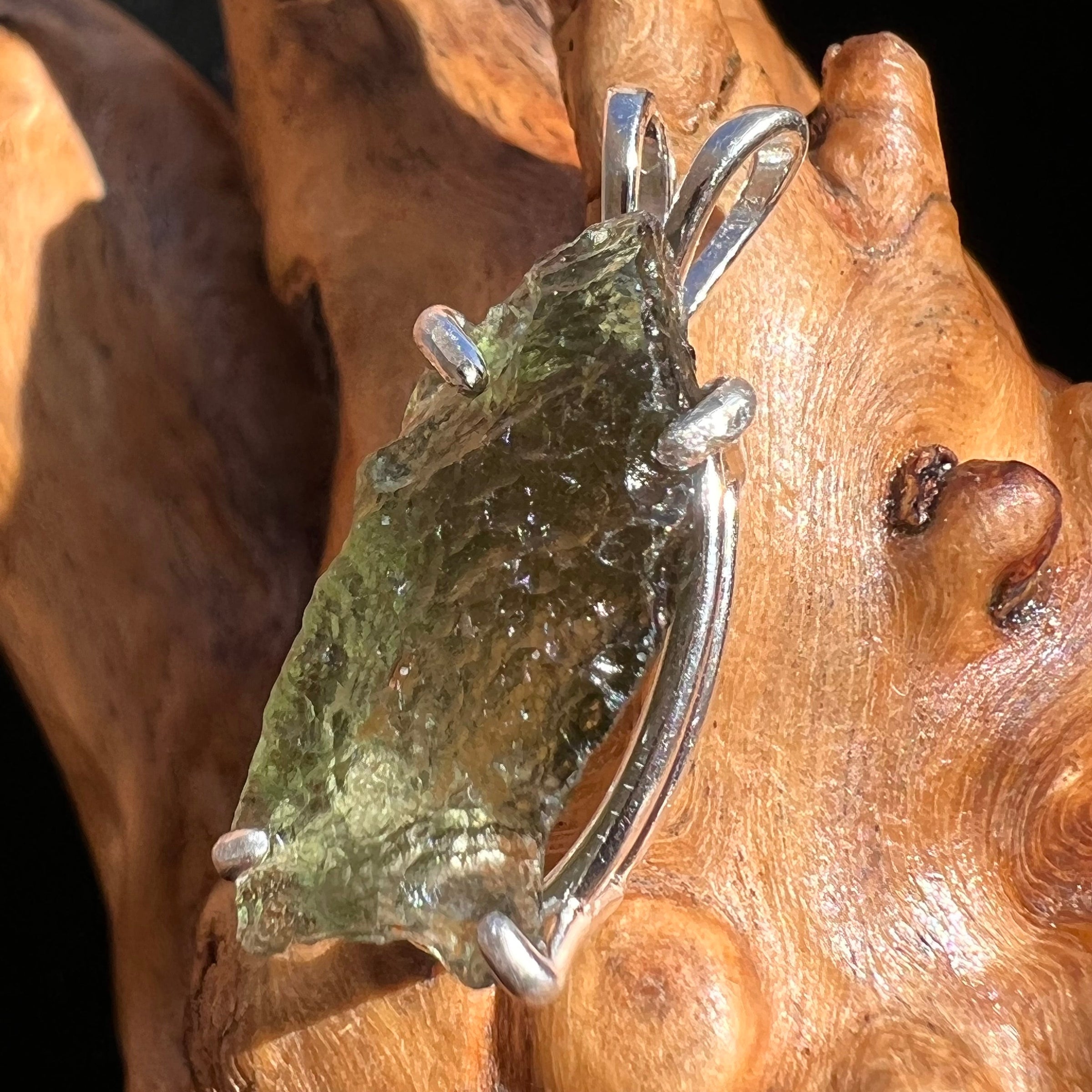 Moldavite Pendant Sterling Silver #3165-Moldavite Life