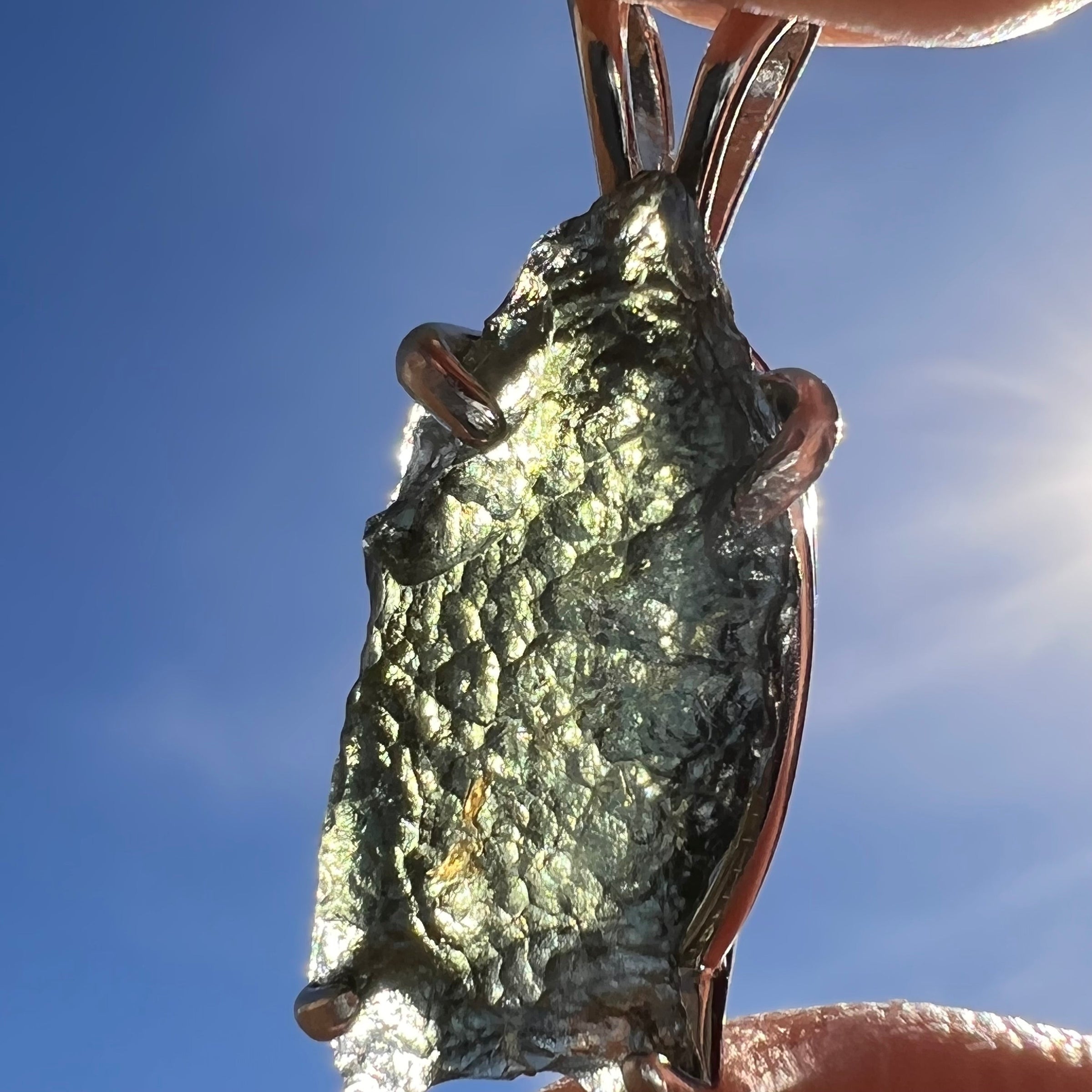 Moldavite Pendant Sterling Silver #3165-Moldavite Life