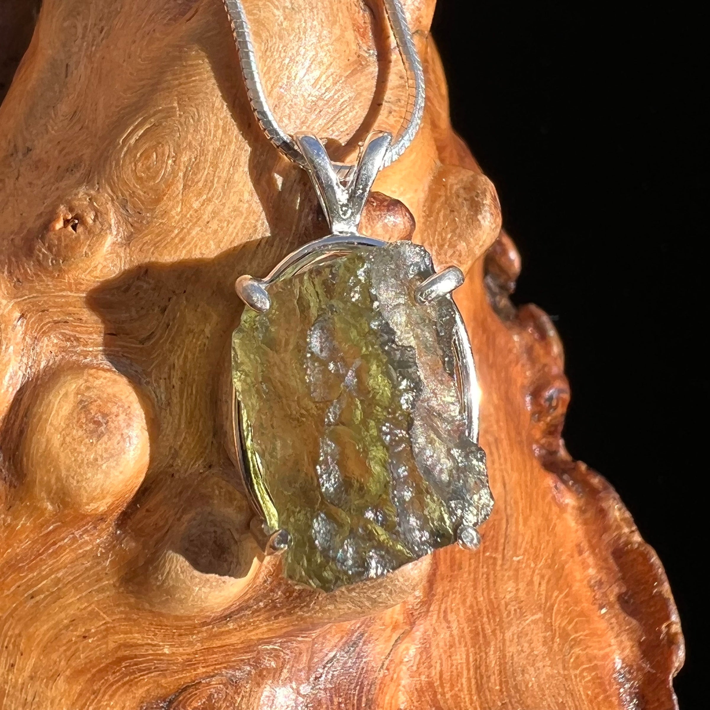 Moldavite Pendant Sterling Silver #3168-Moldavite Life