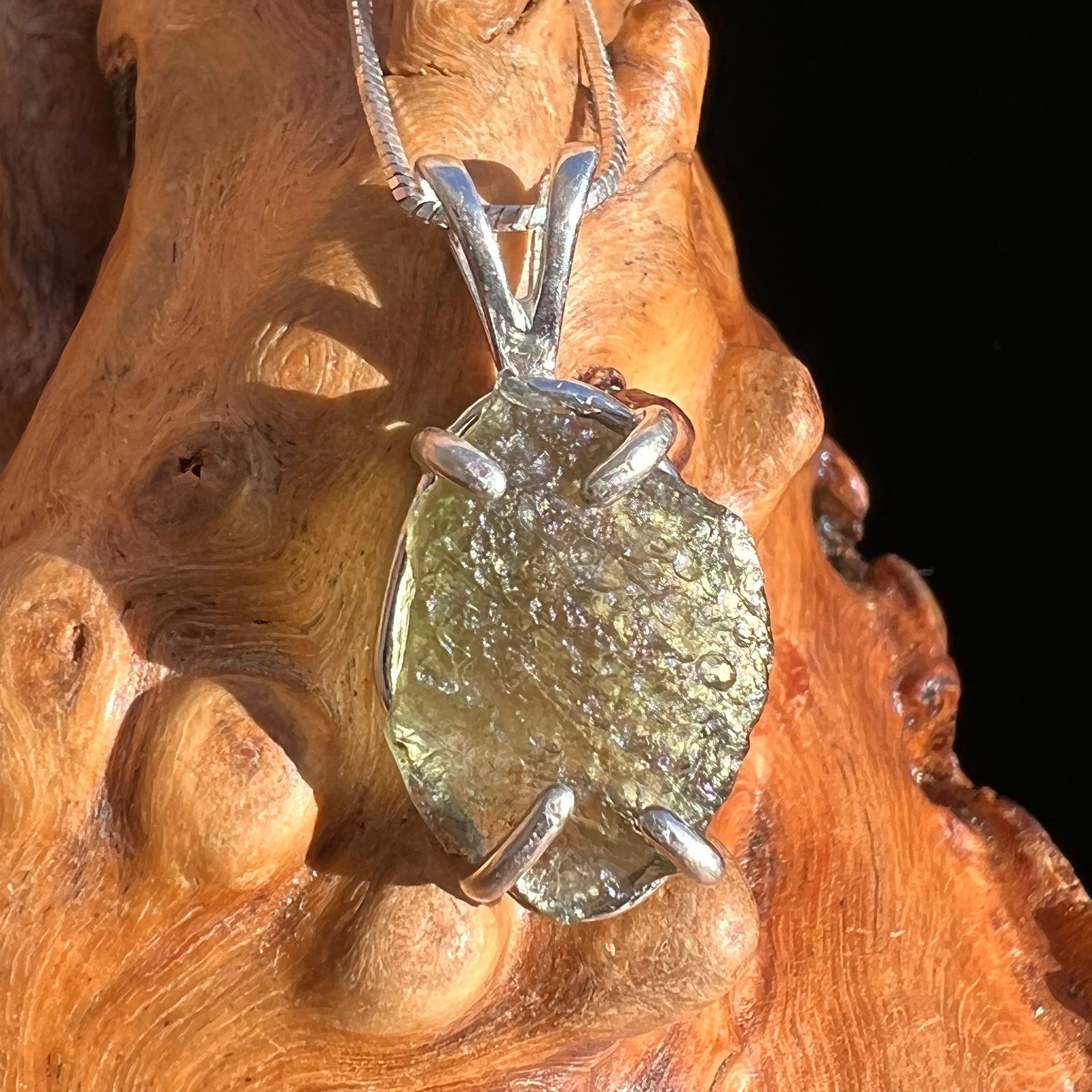 Moldavite Pendant Sterling Silver #3170-Moldavite Life