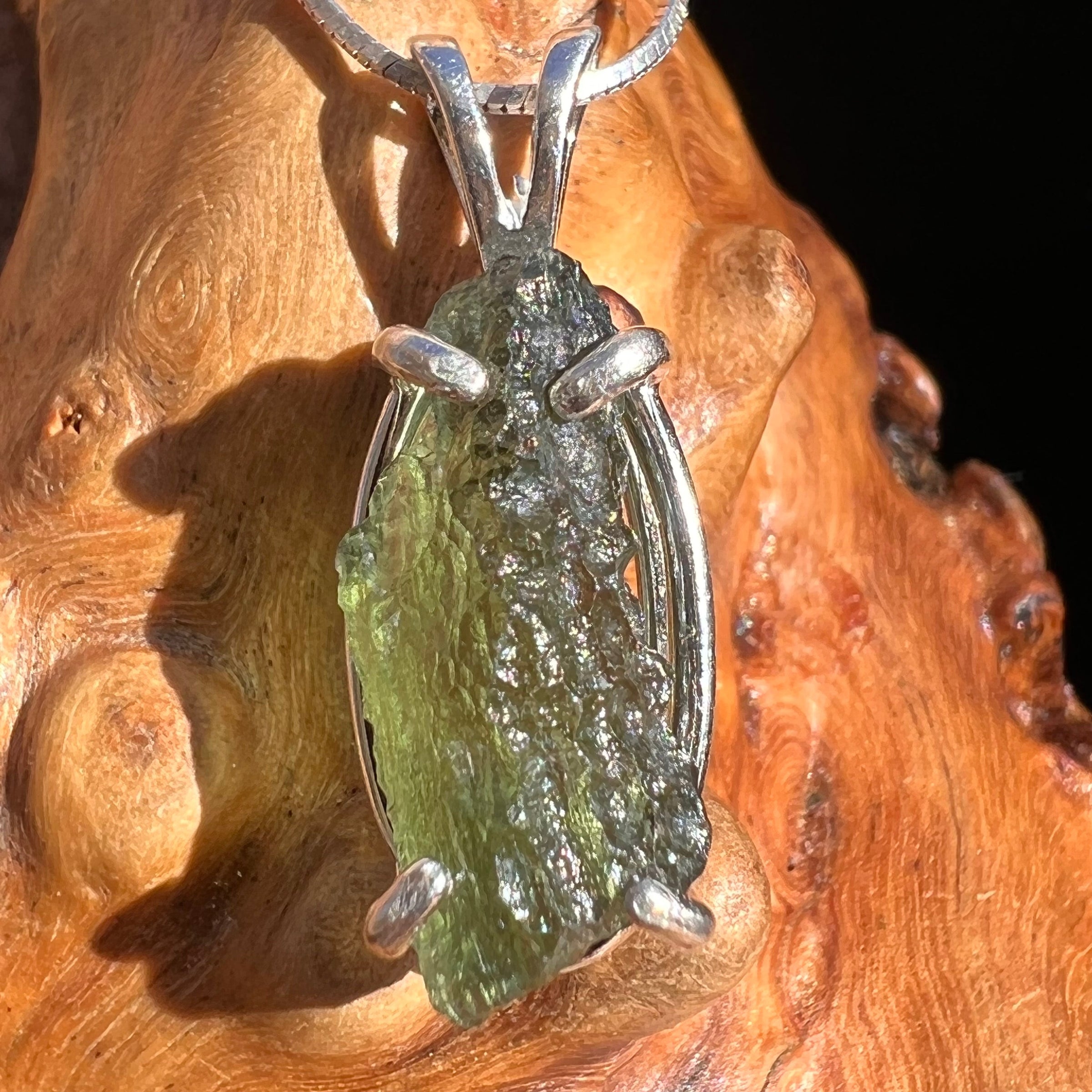 Moldavite Pendant Sterling Silver #3171-Moldavite Life