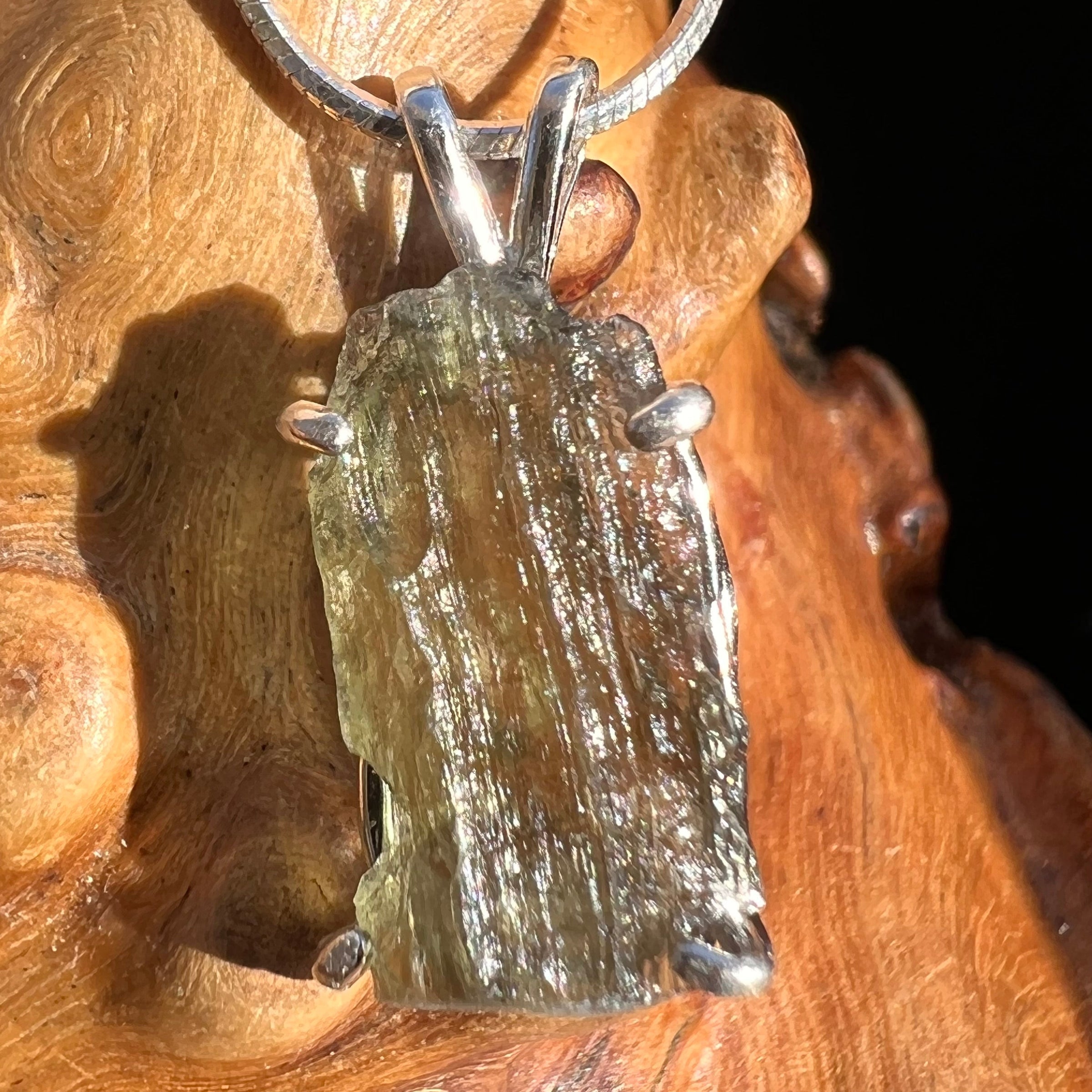 Moldavite Pendant Sterling Silver #3179-Moldavite Life