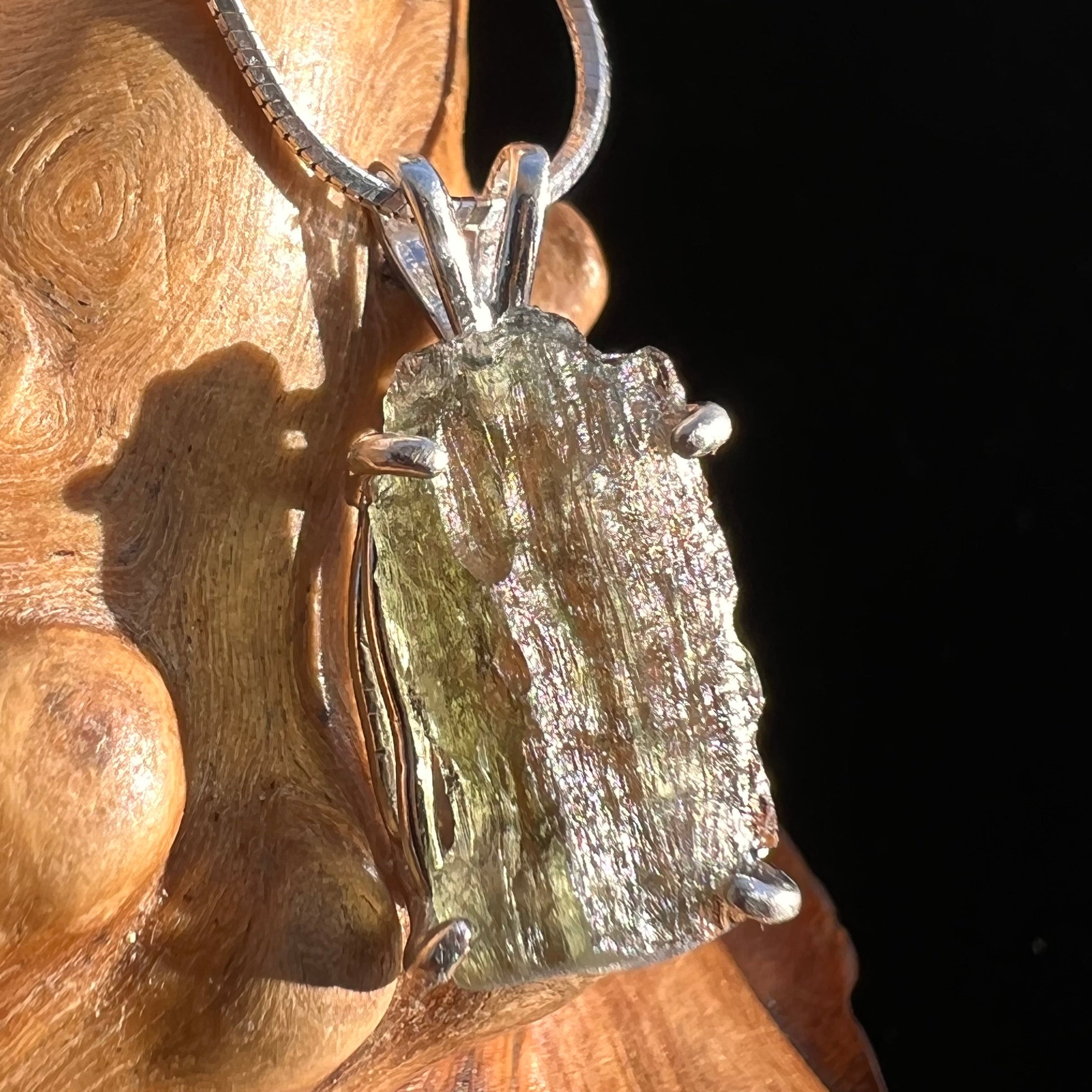 Moldavite Pendant Sterling Silver #3179-Moldavite Life