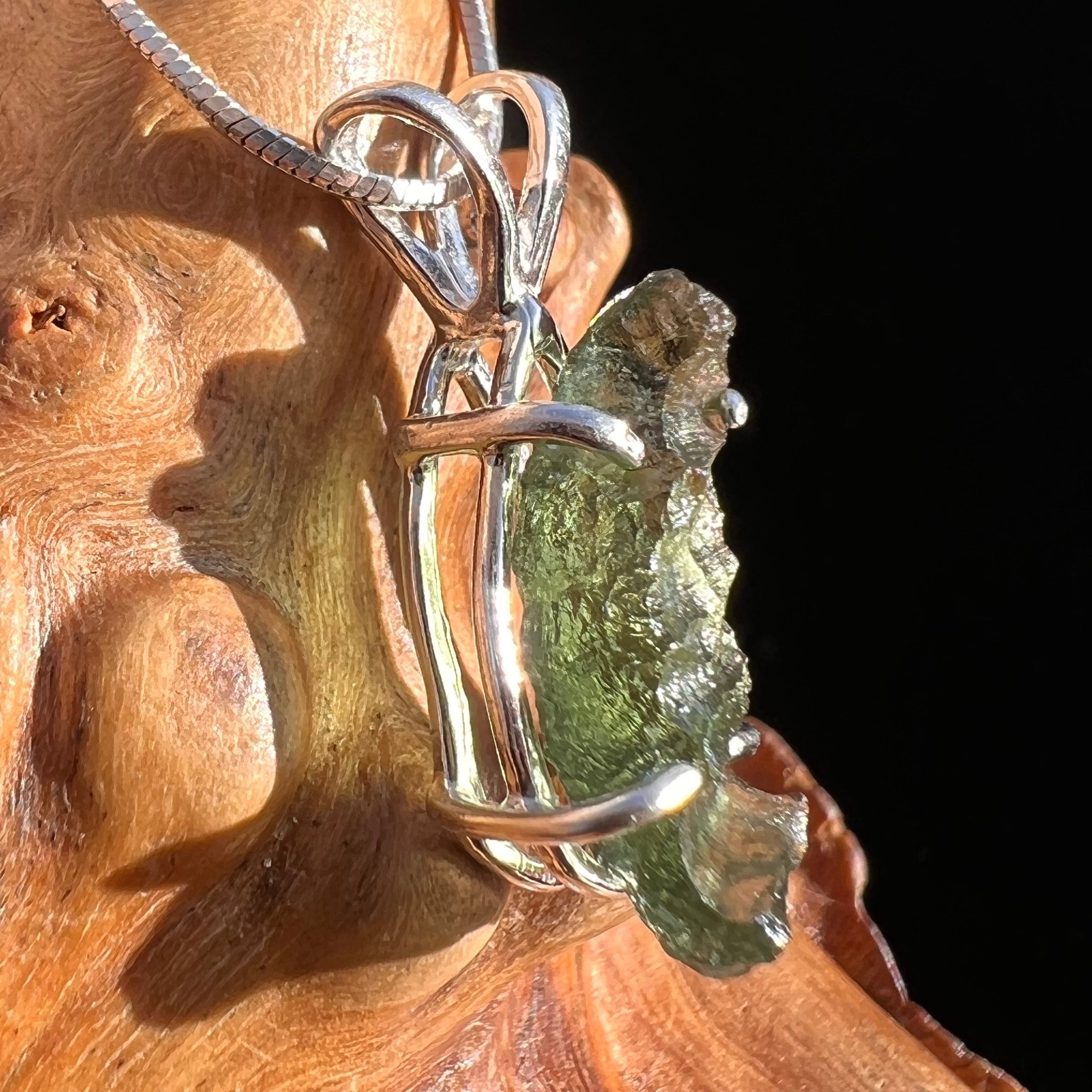 Moldavite Pendant Sterling Silver #3181-Moldavite Life