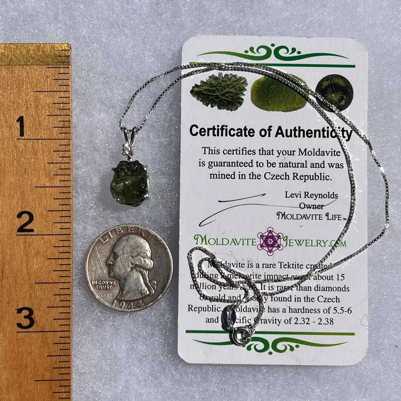 Moldavite & Petalite Necklace Sterling Silver #5020-Moldavite Life