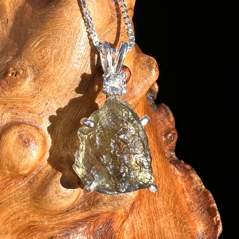 Moldavite & Petalite Necklace Sterling Silver #5023-Moldavite Life