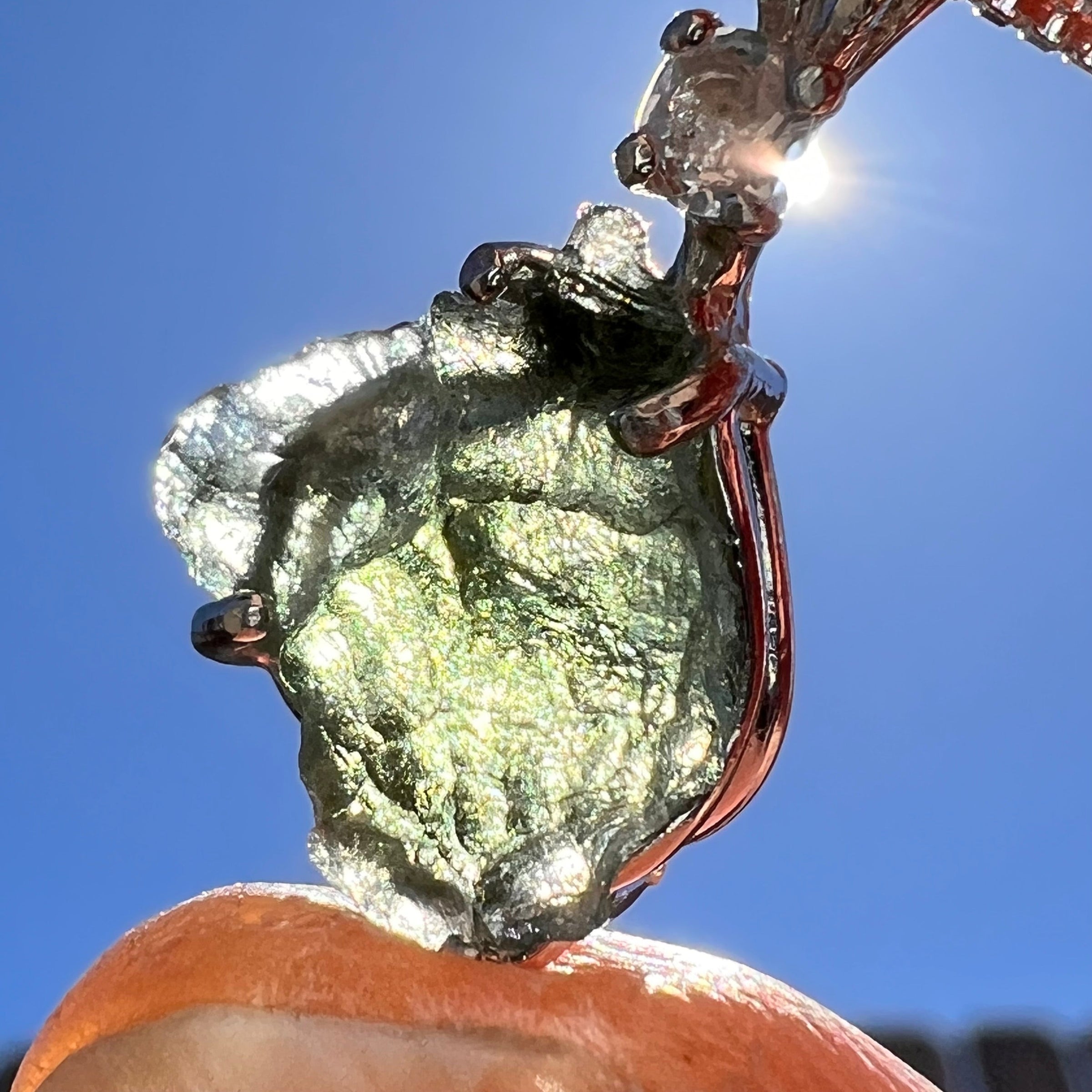 Moldavite & Petalite Necklace Sterling Silver #5026-Moldavite Life