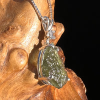 Moldavite & Petalite Necklace Sterling Silver #5027-Moldavite Life