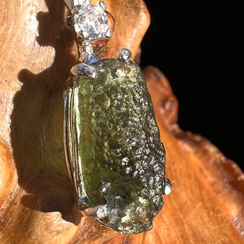 Moldavite & Petalite Necklace Sterling Silver #5028-Moldavite Life