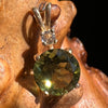 Moldavite & Phenacite Pendant 14k Gold #2263-Moldavite Life