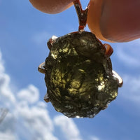 Moldavite & Phenacite Pendant 14k Gold #2265-Moldavite Life