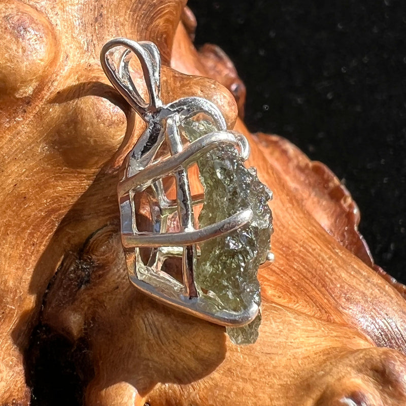 Moldavite Raw Pendant Sterling Silver #2352