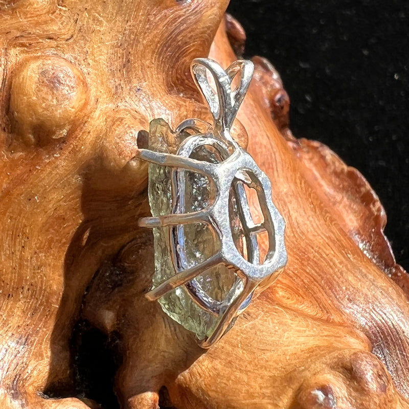 Moldavite Raw Pendant Sterling Silver #2357