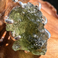 Moldavite Raw Pendant Sterling Silver #2365