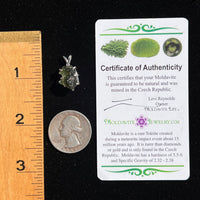 Moldavite Raw Pendant Sterling Silver #2365