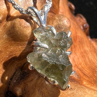 Moldavite Raw Pendant Sterling Silver 2367-Moldavite Life