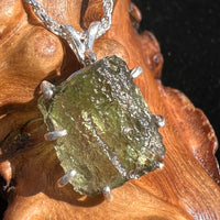 Moldavite Raw Pendant Sterling Silver 2373-Moldavite Life