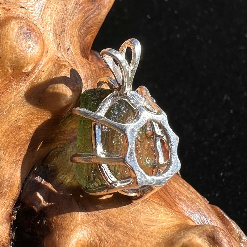 Moldavite Raw Pendant Sterling Silver 2373-Moldavite Life