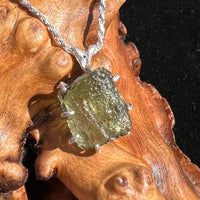 Moldavite Raw Pendant Sterling Silver 2373-Moldavite Life