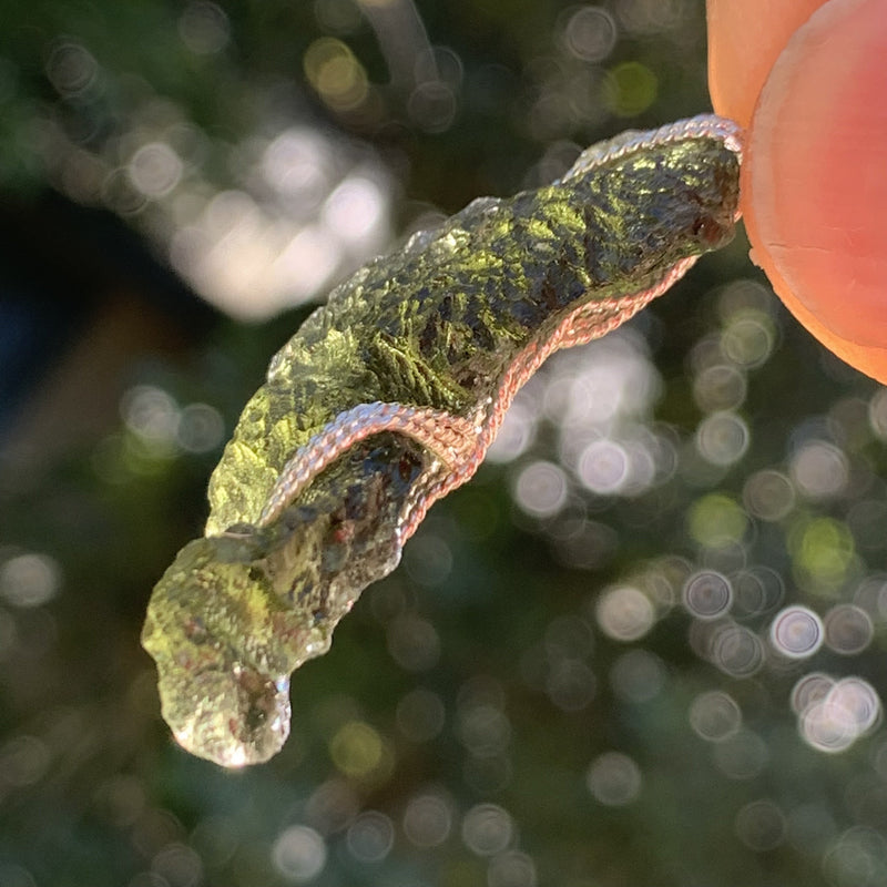 Moldavite Sterling Silver Wire Wrapped Pendant-Moldavite Life