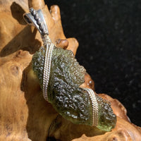 Moldavite Sterling Silver Wire Wrapped Pendant-Moldavite Life