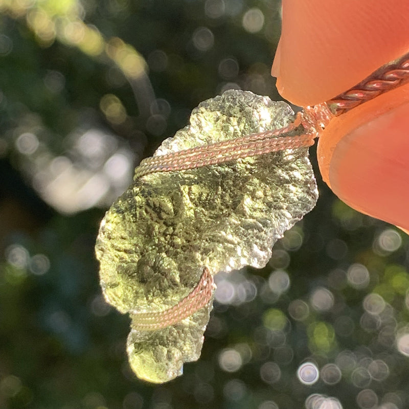 Moldavite Sterling Silver Wire Wrapped Pendant-Moldavite Life