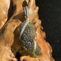 Moldavite Sterling Silver Wire Wrapped Pendant-Moldavite Life