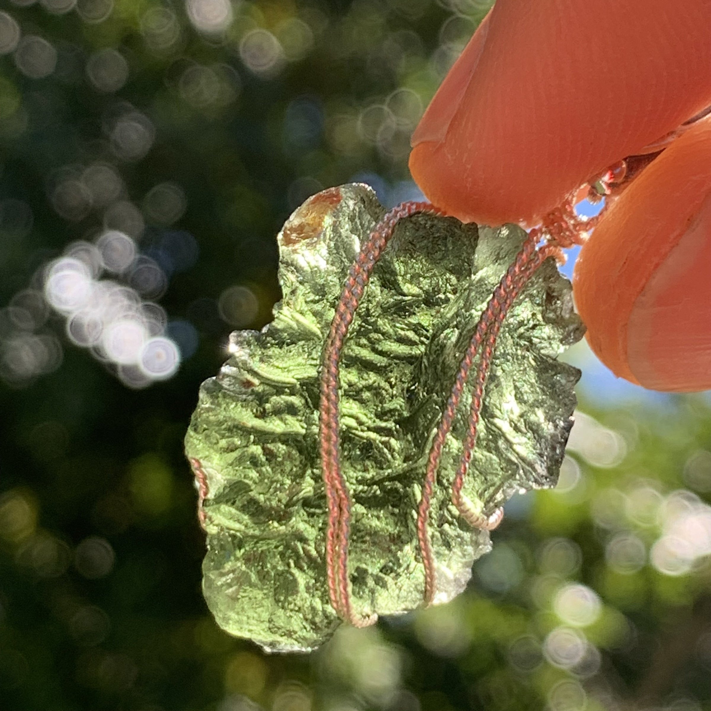 Moldavite Sterling Silver Wire Wrapped Pendant-Moldavite Life