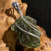 Moldavite Sterling Silver Wire Wrapped Pendant-Moldavite Life