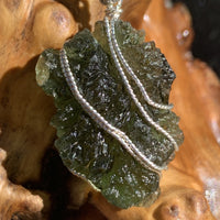 Moldavite Sterling Silver Wire Wrapped Pendant-Moldavite Life