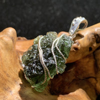 Moldavite Sterling Silver Wire Wrapped Pendant-Moldavite Life