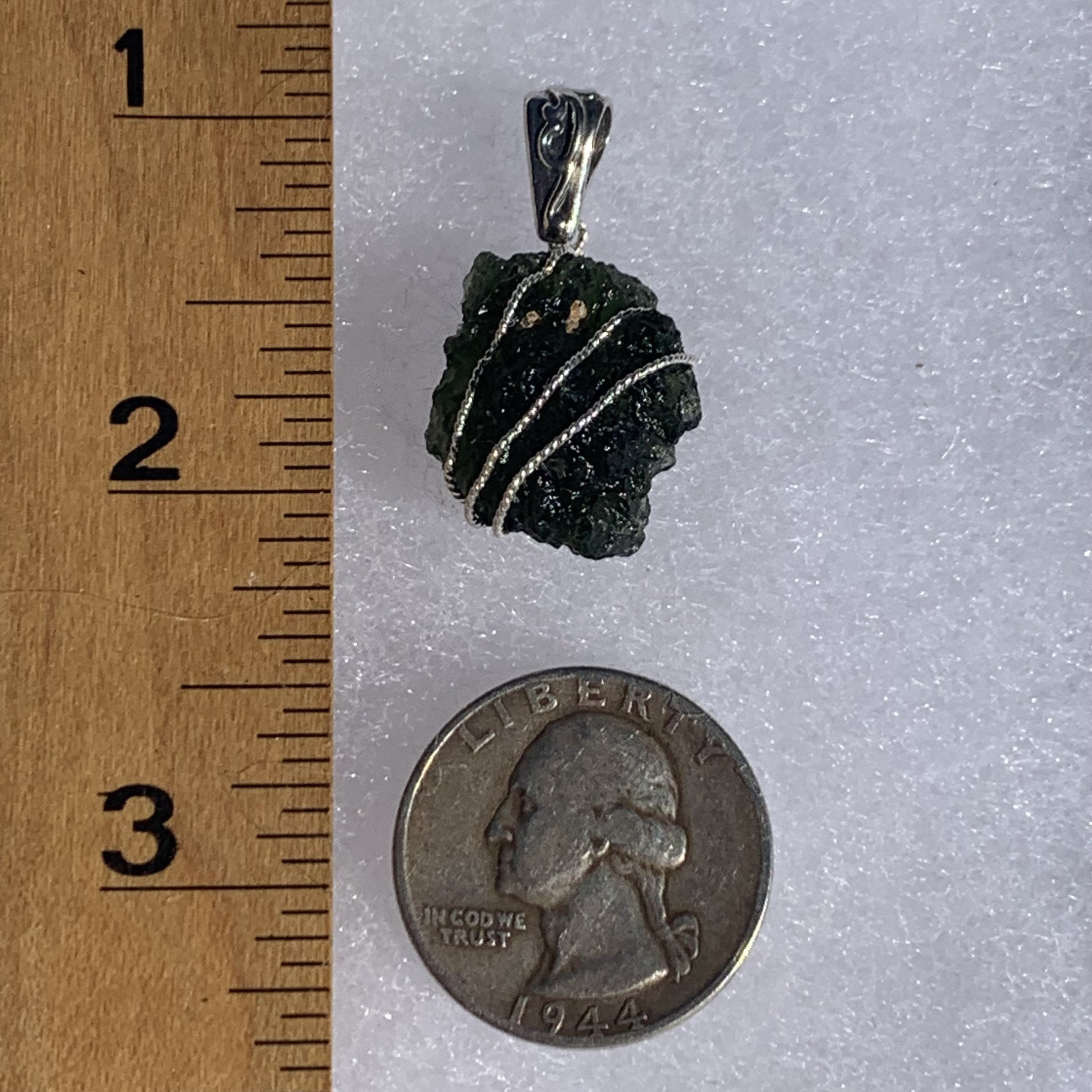 Moldavite Sterling Silver Wire Wrapped Pendant-Moldavite Life