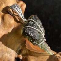 Moldavite Sterling Silver Wire Wrapped Pendant-Moldavite Life