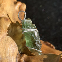 Moldavite Sterling Silver Wire Wrapped Pendant-Moldavite Life