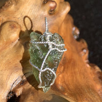 Moldavite Sterling Silver Wire Wrapped Pendant-Moldavite Life