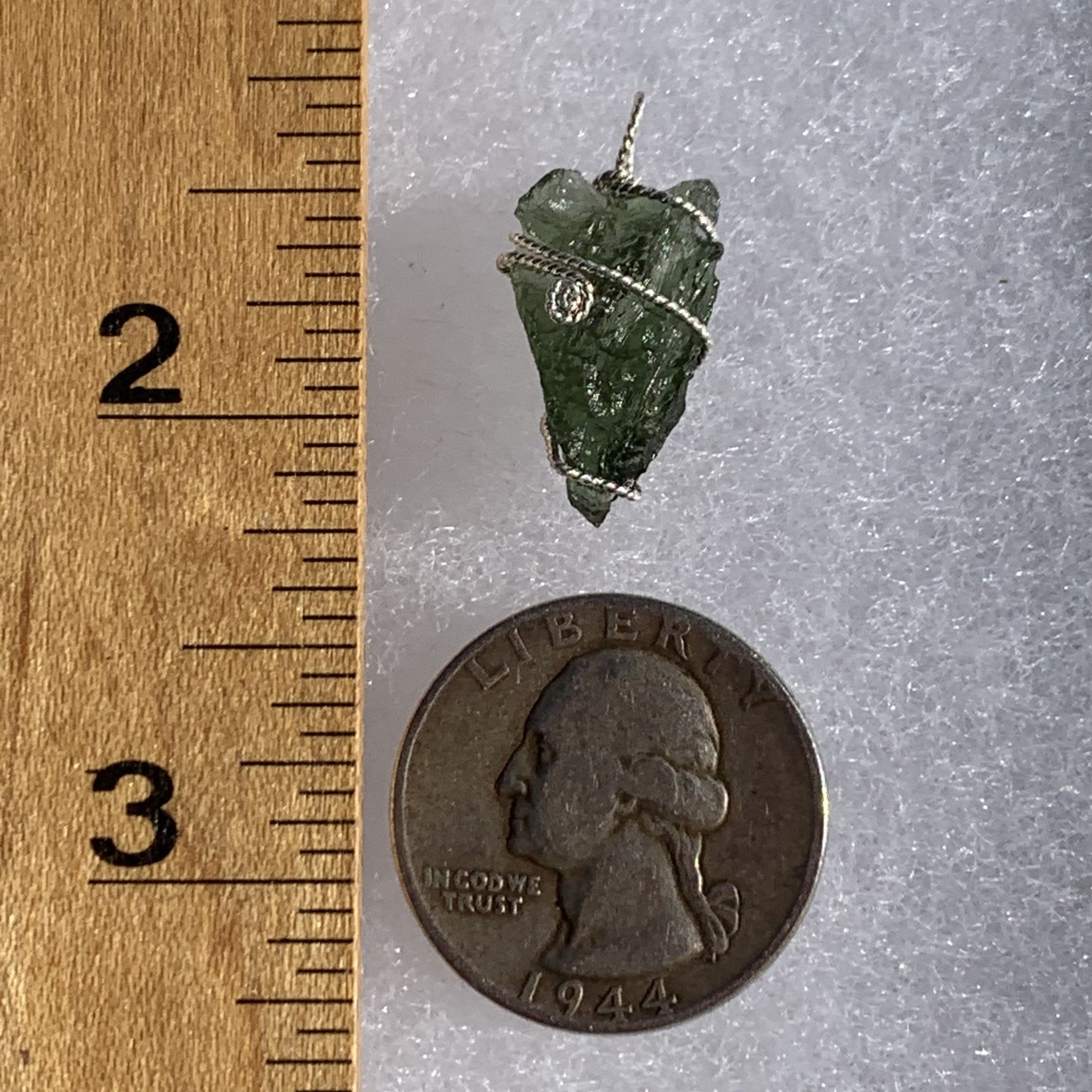 Moldavite Sterling Silver Wire Wrapped Pendant-Moldavite Life