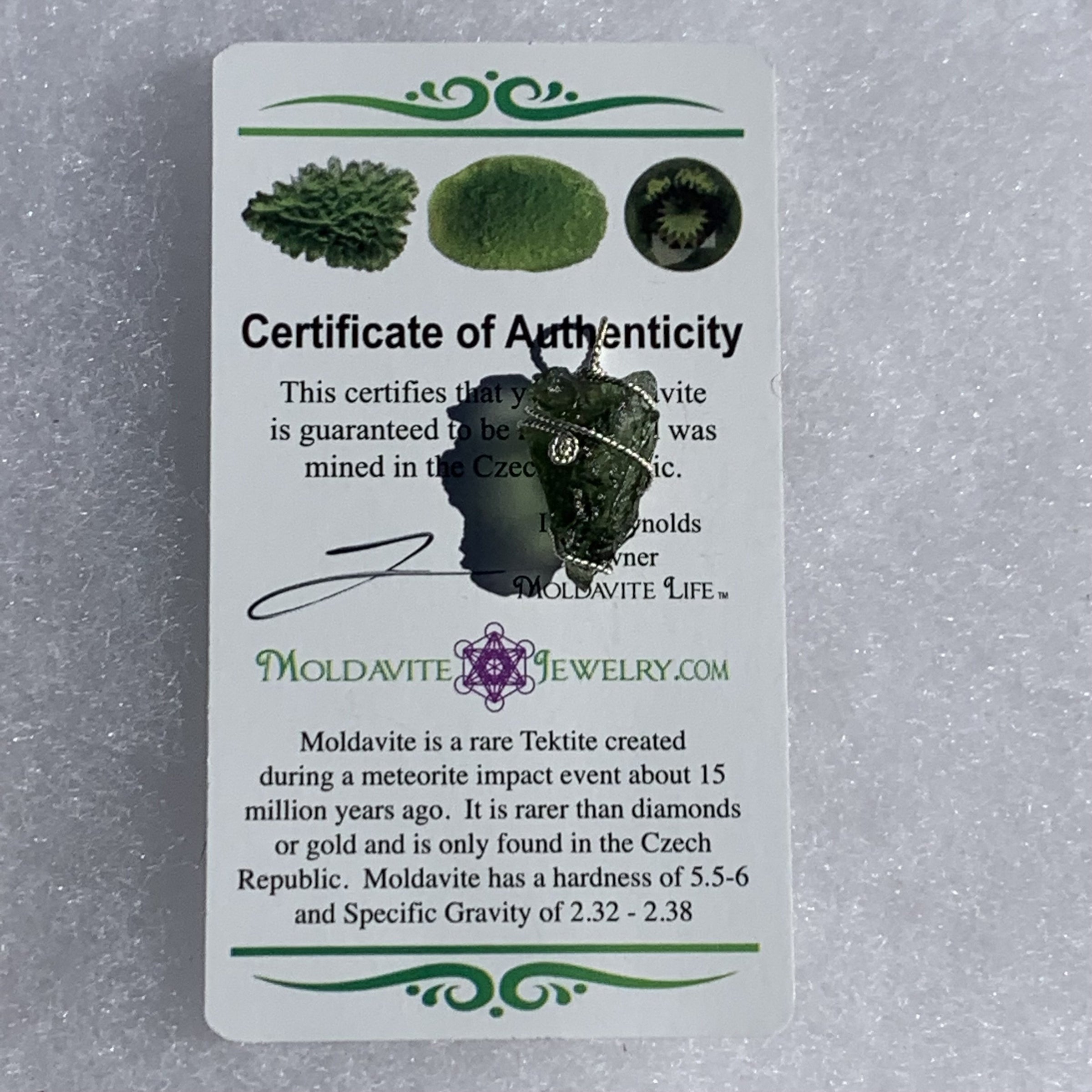 Moldavite Sterling Silver Wire Wrapped Pendant-Moldavite Life