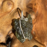 Moldavite Sterling Silver Wire Wrapped Pendant-Moldavite Life