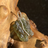 Moldavite Sterling Silver Wire Wrapped Pendant-Moldavite Life