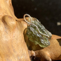 Moldavite Sterling Silver Wire Wrapped Pendant-Moldavite Life